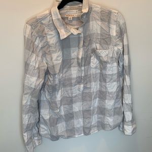 Gray and white flannel